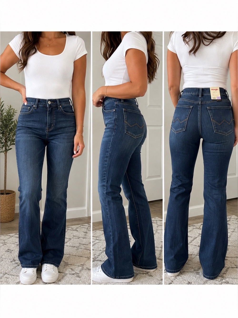 Wrangler Women's Dark Blue Bootcut Jeans Size 4